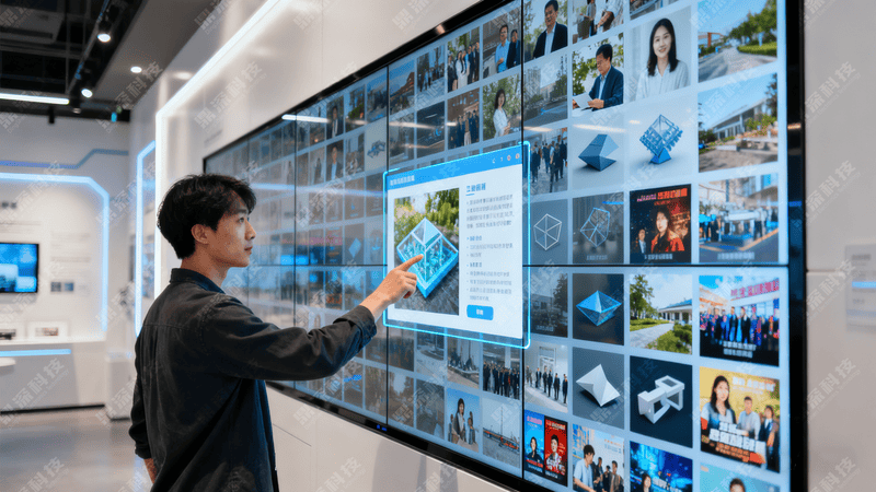 大屏照片墙互动系统效果图 大屏照片墙互动系统效果图