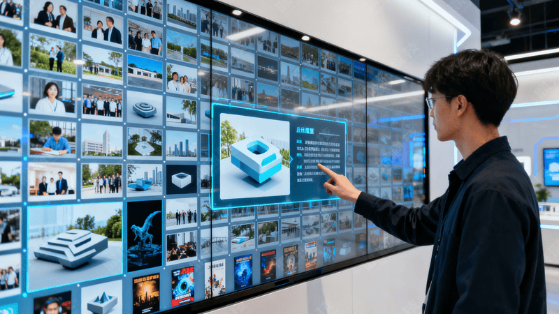 大屏照片墙互动系统效果图 大屏照片墙互动系统效果图