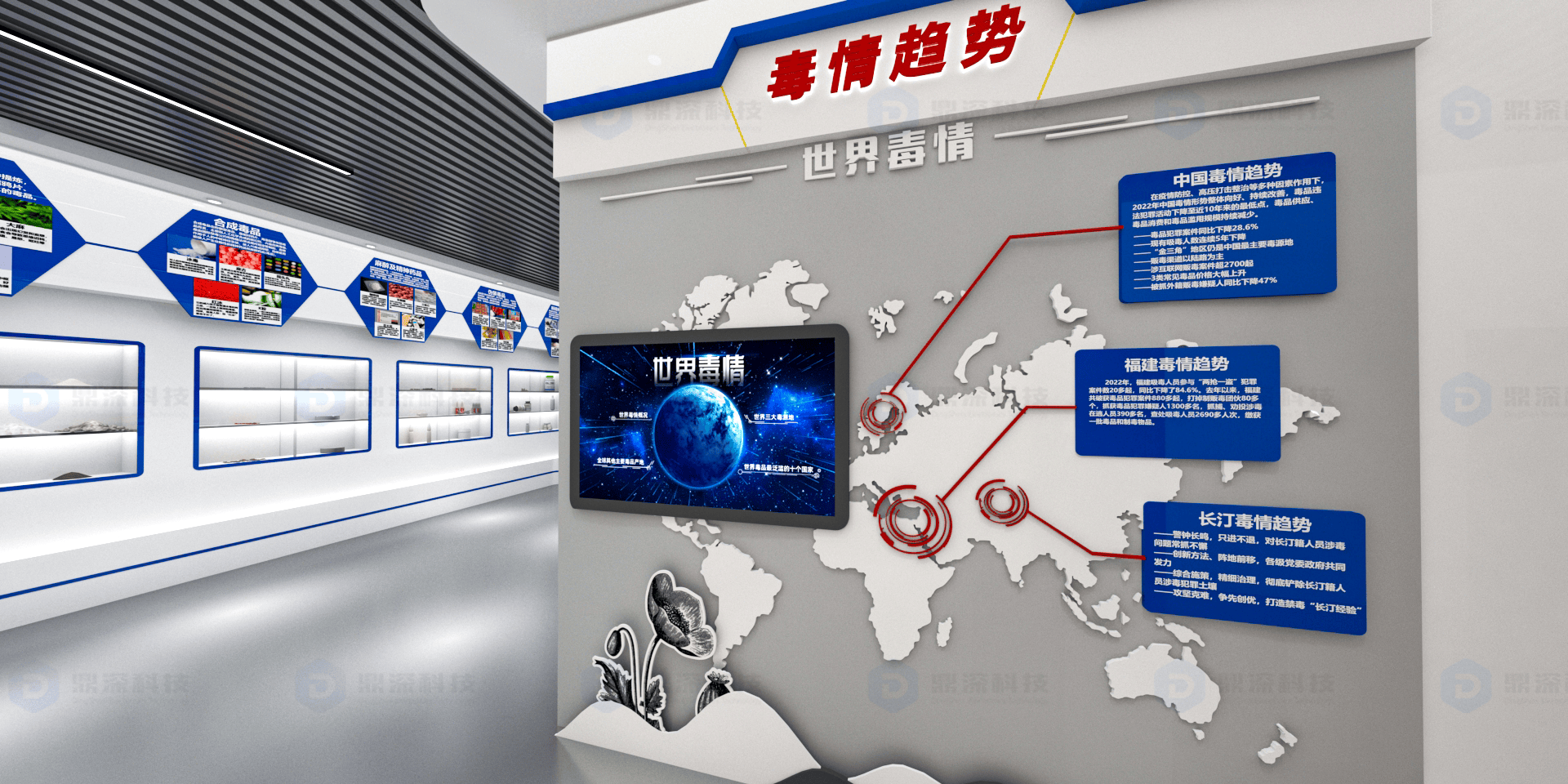 禁毒宣传展厅方案_禁毒教育基地建设_禁毒互动软件定制